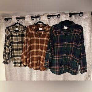 Women’s American Eagle Flannel - Set of Three